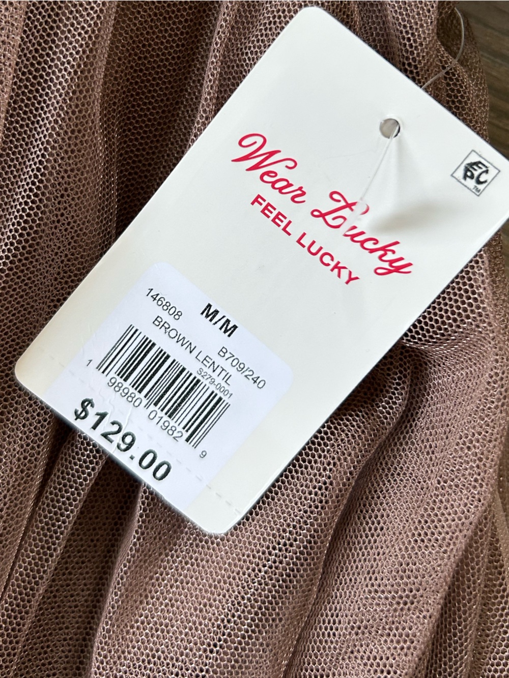 Lucky Brand Tiered Ruffle Tulle Midi Skirt Brown Size Medium New - Picture 12 of 15